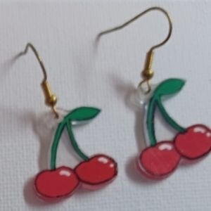 4/$60 New Cherries Pair of Earrings - Hand-Made
